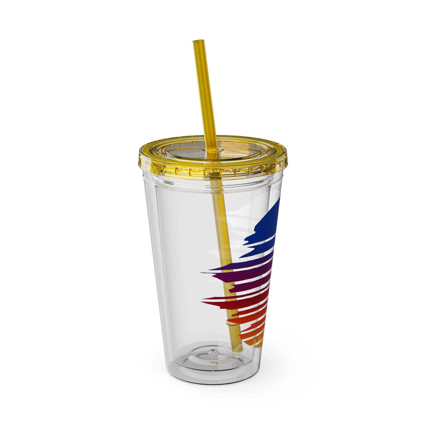 SOMNITECT Vaporwave Sunsplash Tumbler with Straw, 16oz