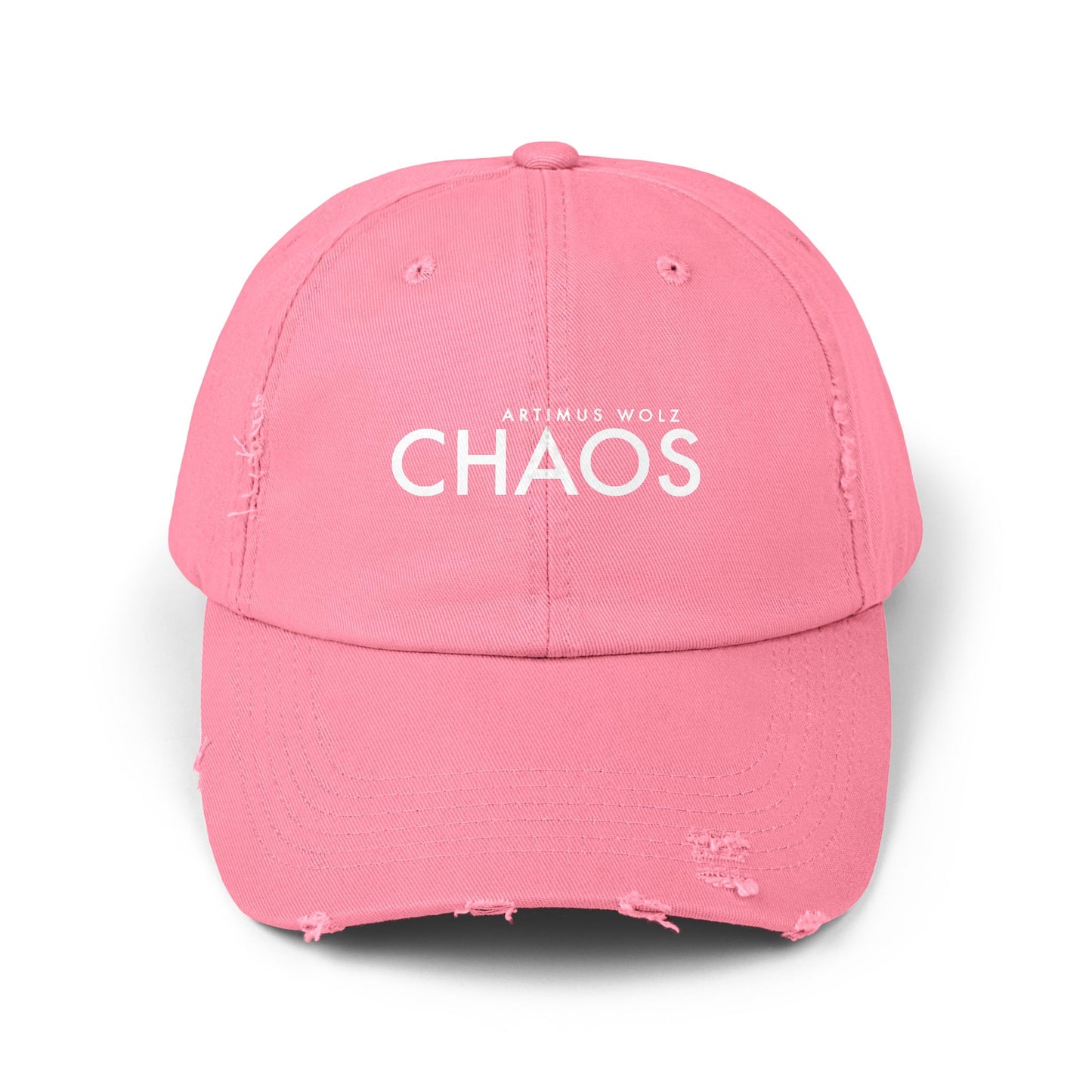 Artimus Wolz Chaos Unisex Distressed Cap (White Font)