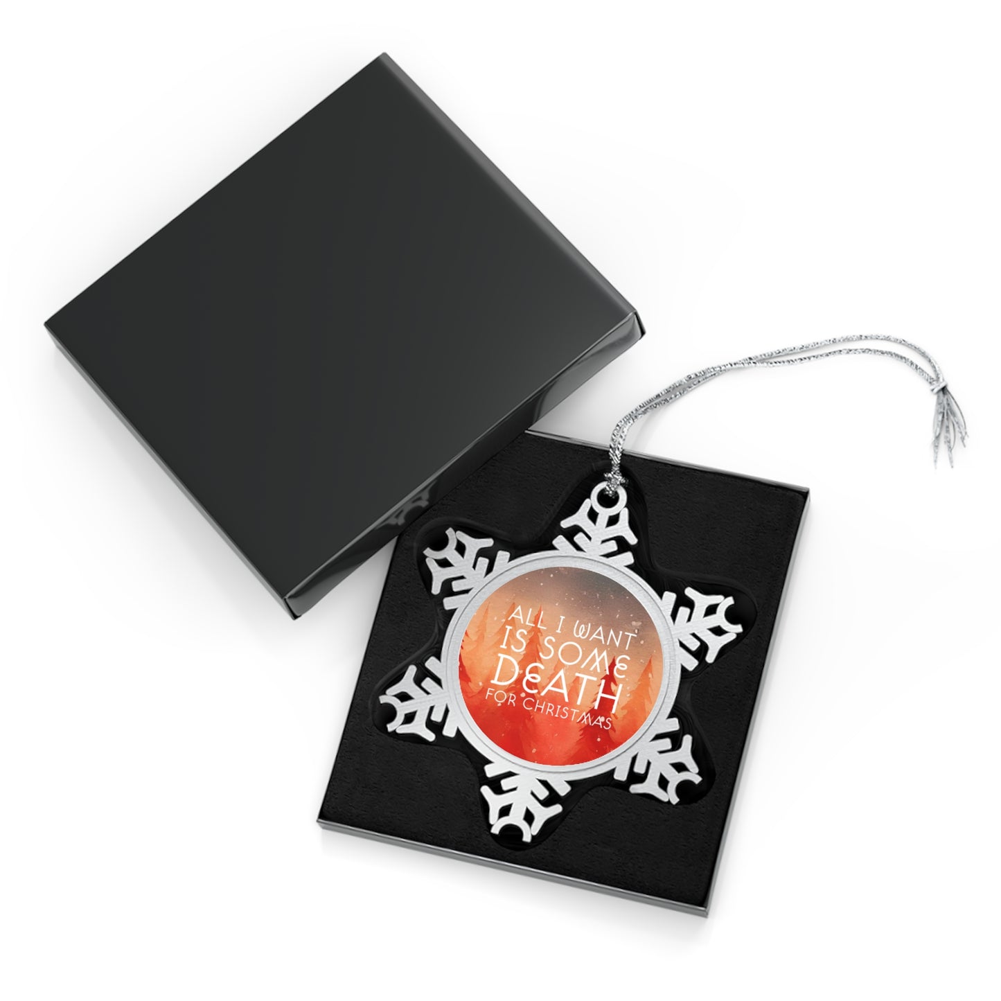 Death for Christmas Pewter Snowflake Ornament