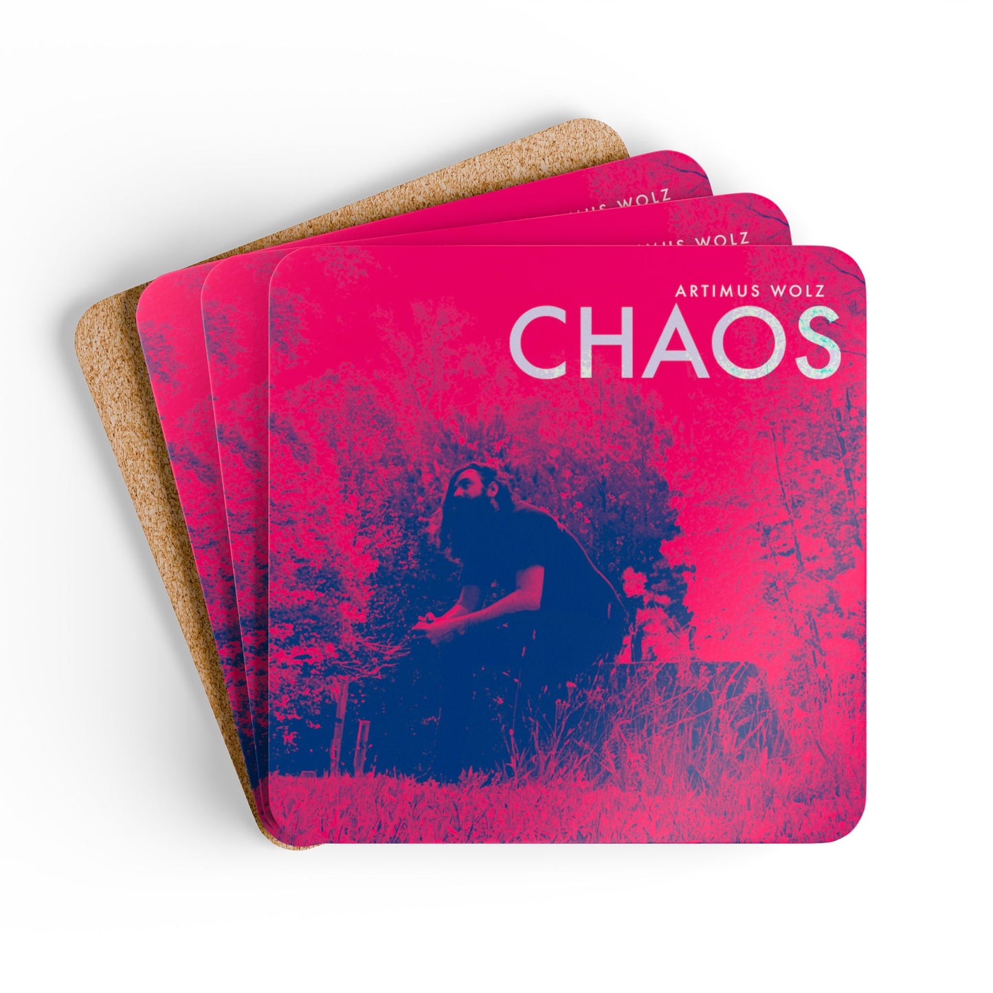 Artimus Wolz Chaos Corkwood Coaster Set