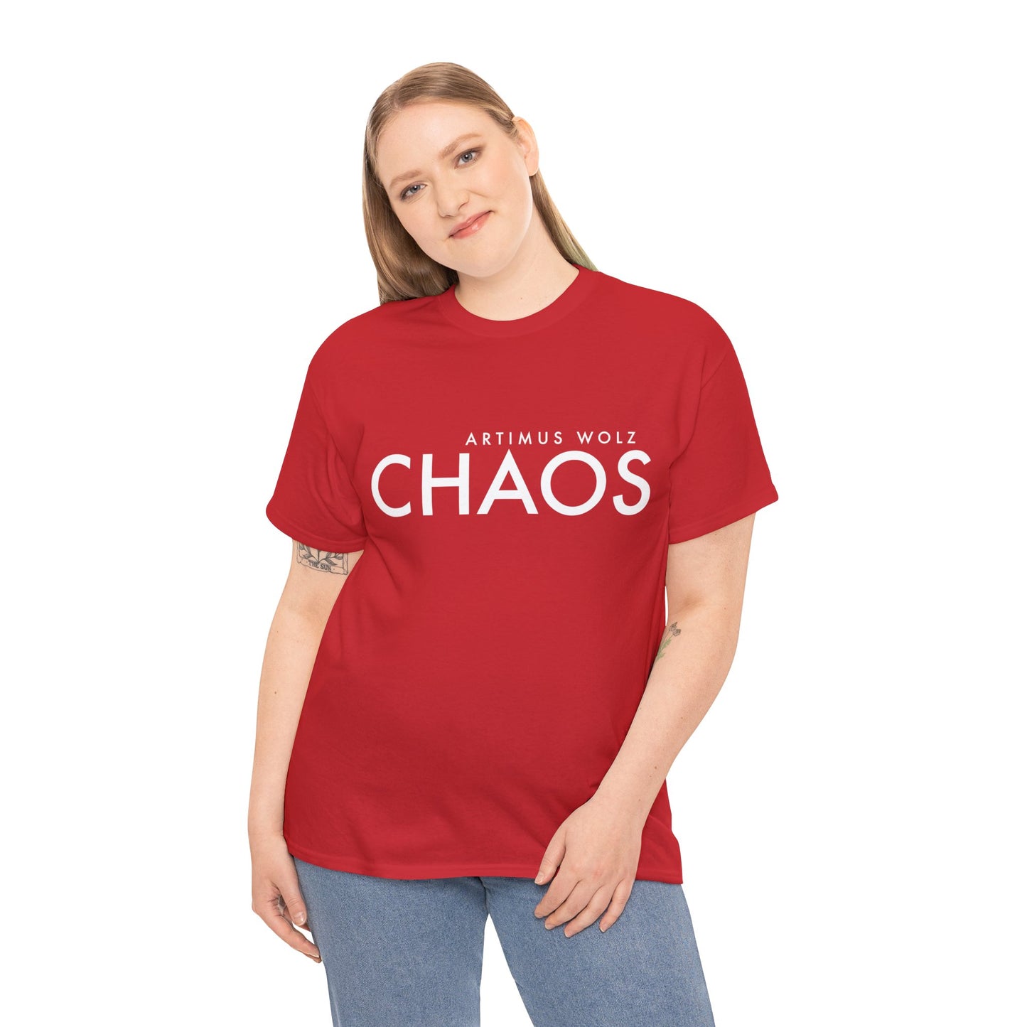 Chaos White Logo Crew Neck Tee