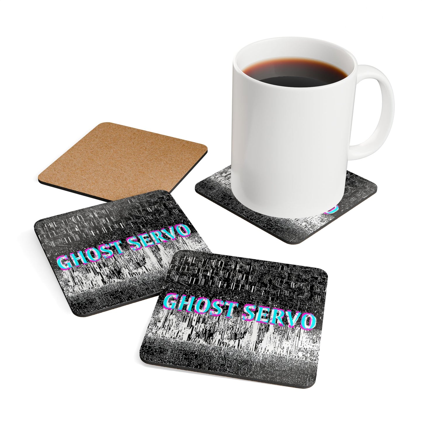 Ghost Servo Corkwood Coaster Set