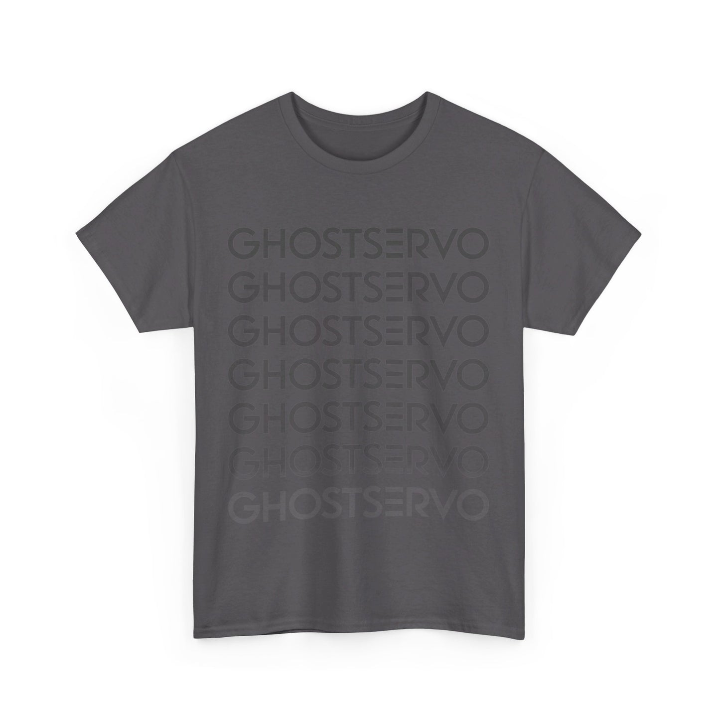 Ghost Servo Gray Ombre Fade Crew Neck Tee