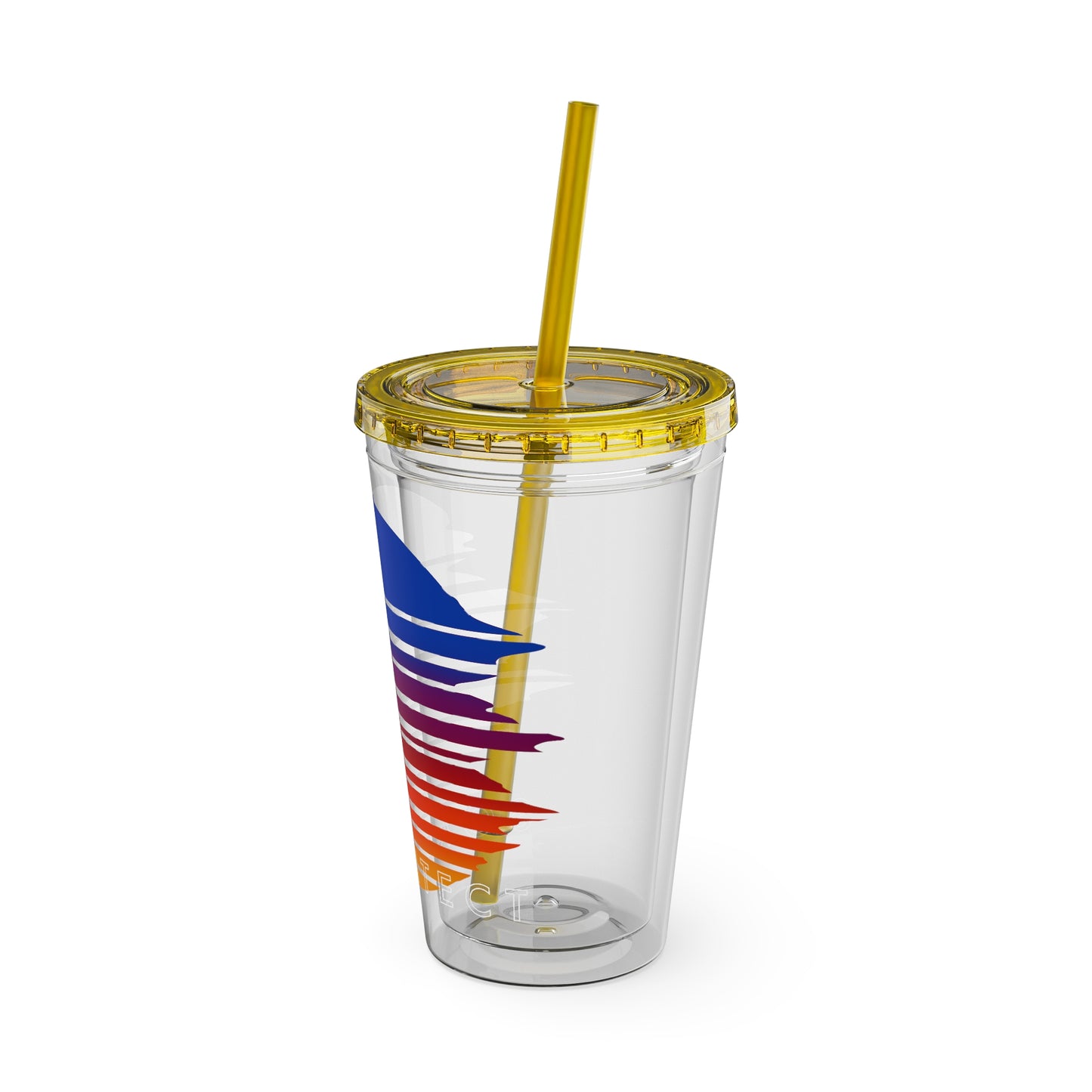 SOMNITECT Vaporwave Sunsplash Tumbler with Straw, 16oz