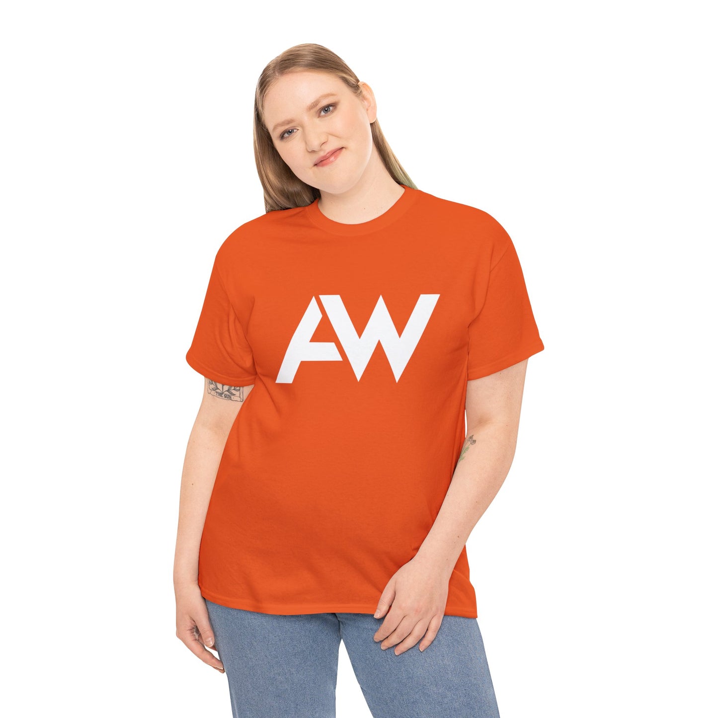 AW White Logo Crew Neck Tee