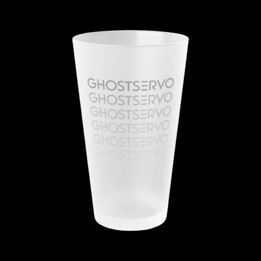 Ghost Servo Gray Ombre Fade Frosted Pint Glass, 16oz