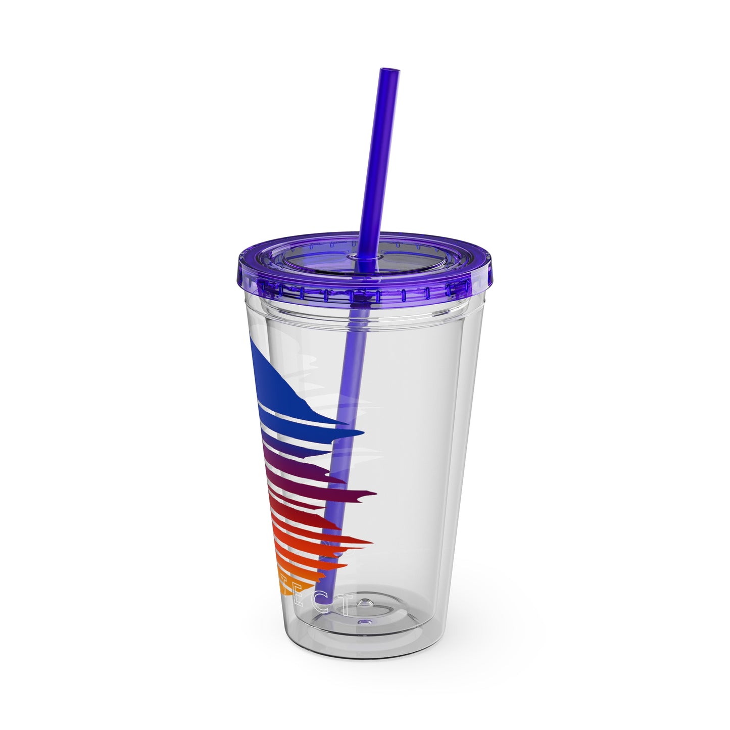 SOMNITECT Vaporwave Sunsplash Tumbler with Straw, 16oz