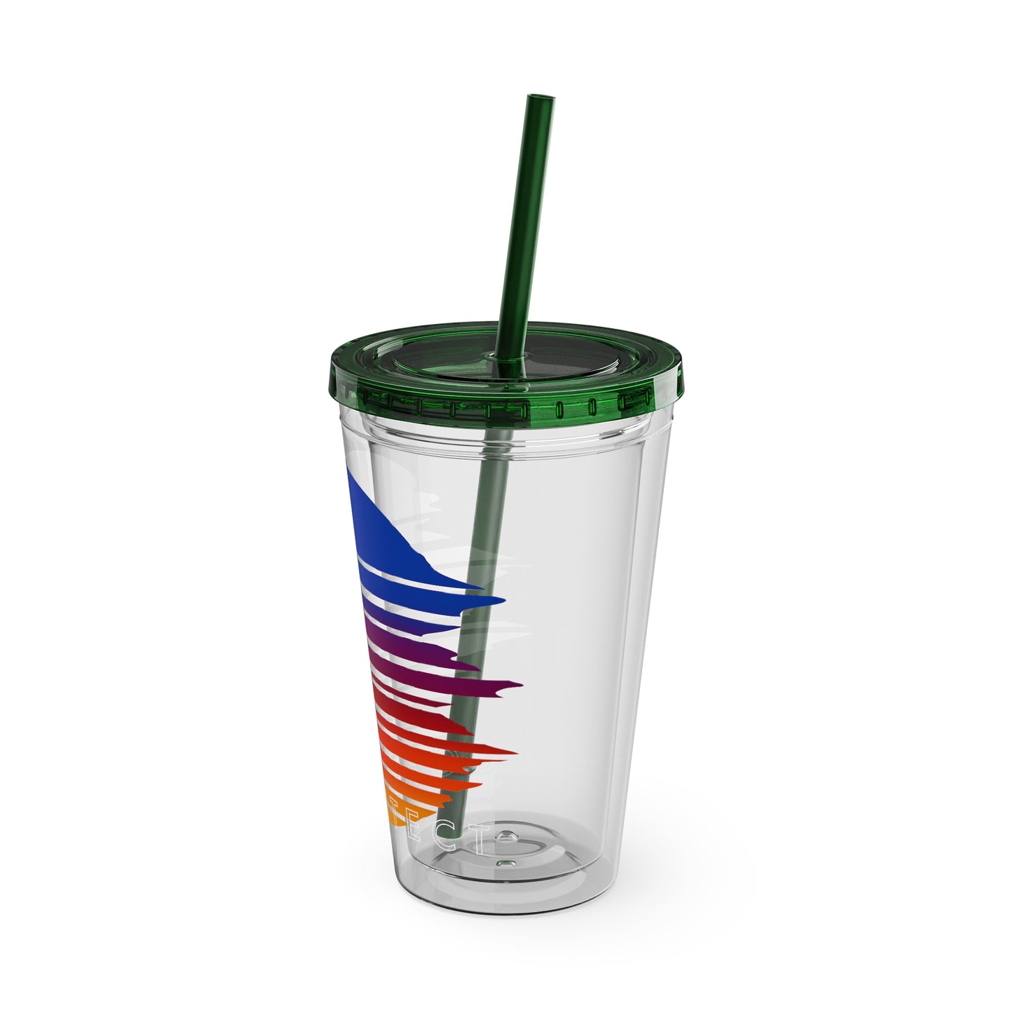 SOMNITECT Vaporwave Sunsplash Tumbler with Straw, 16oz