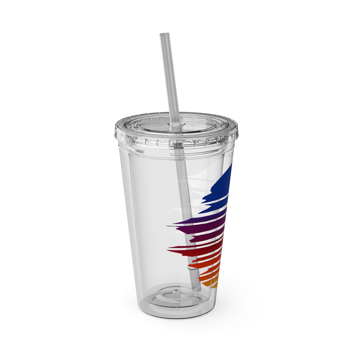 SOMNITECT Vaporwave Sunsplash Tumbler with Straw, 16oz